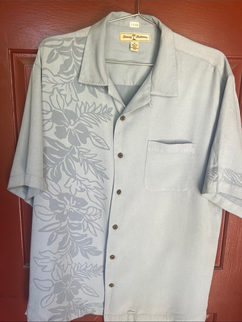Tommy Bahama Light Blue Floral-Print Camp Shirt